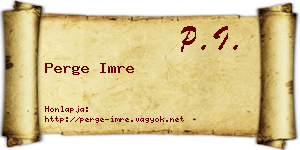 Perge Imre névjegykártya